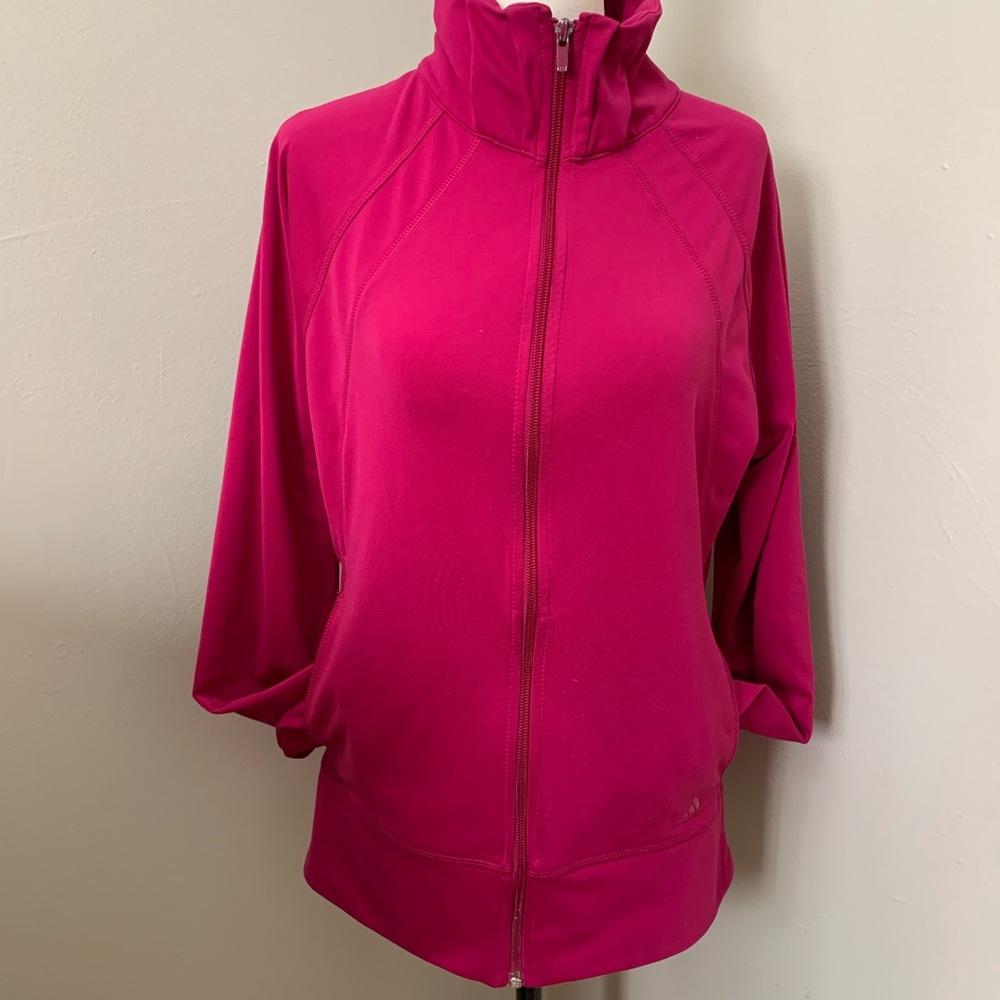Adidas | Hot Pink Zip Up Jacket With Front Pockets